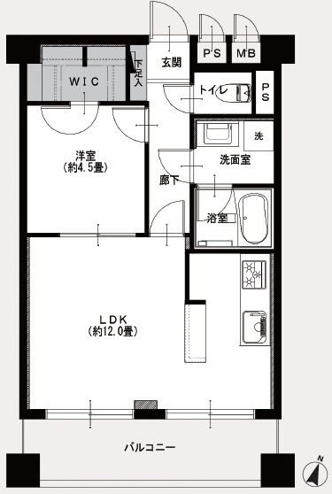 ライオンズマンション幡ヶ谷502号室-間取り