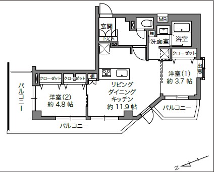ルセージュ初台-間取り