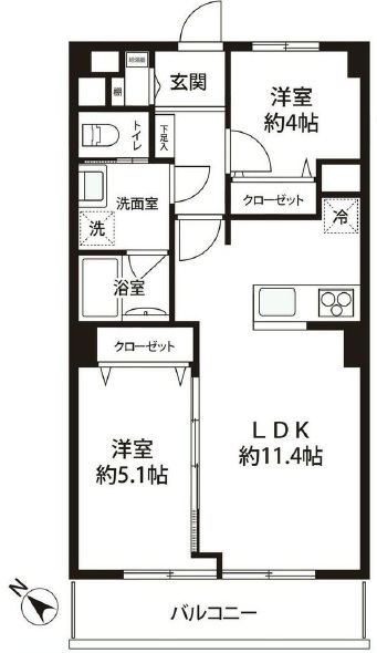 日商岩井第2方南町マンション-間取り