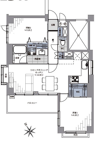 マートルコート東中野-間取り