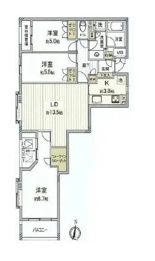 フェアロージュ北沢-間取り