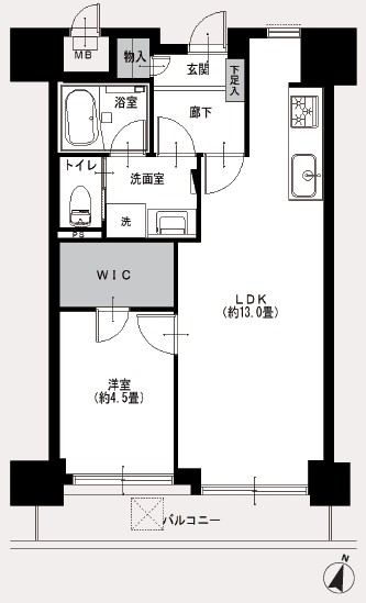 朝日広尾マンション-間取り
