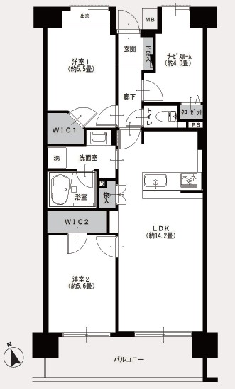 中野方南町グランドハイツ-間取り
