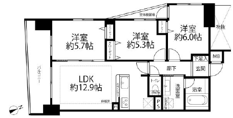 コスモ広尾-間取り