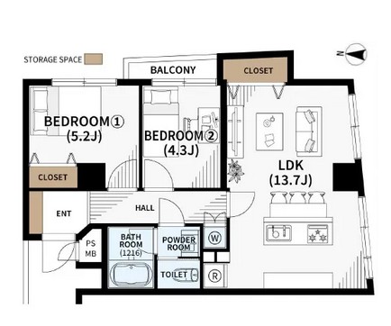 幡ヶ谷コーエイマンション-間取り