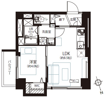 世田谷代田サンライズマンション-間取り