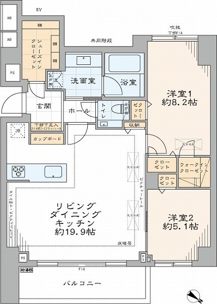 南平台ハウス-間取り