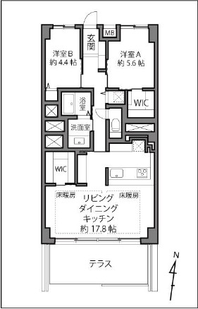 広尾マンション-間取り
