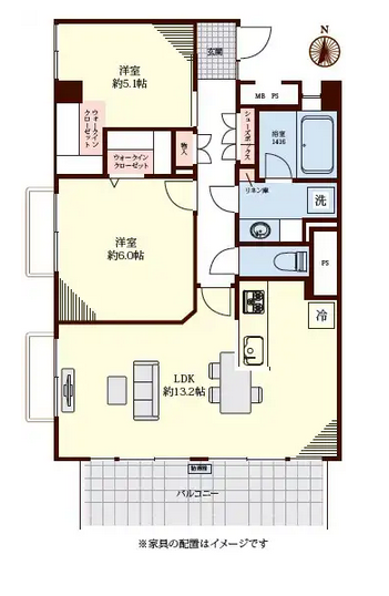 参宮橋コーポラス5階-間取り