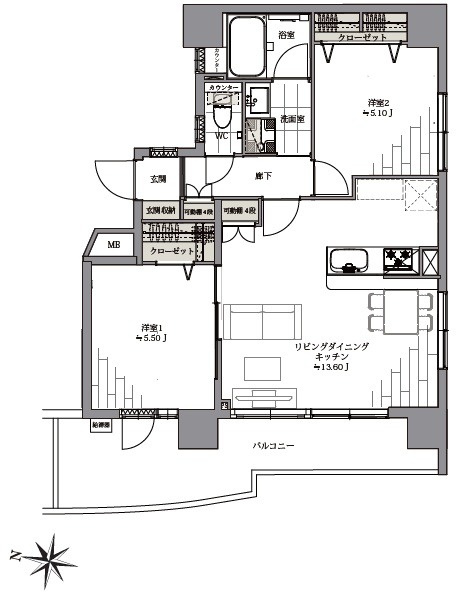 朝日サテライト原宿-間取り