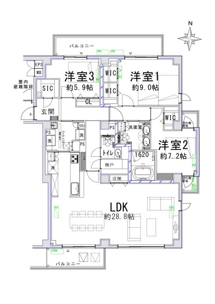 経堂パークマンション-間取り
