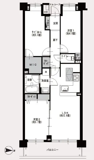 クレストフォルム中野弥生町-間取り
