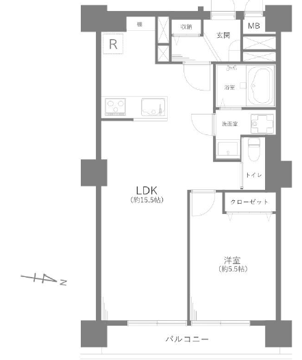 日商岩井方南町マンション-間取り