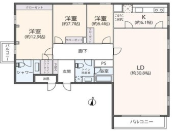 東高ペアシティサガン東北沢-間取り