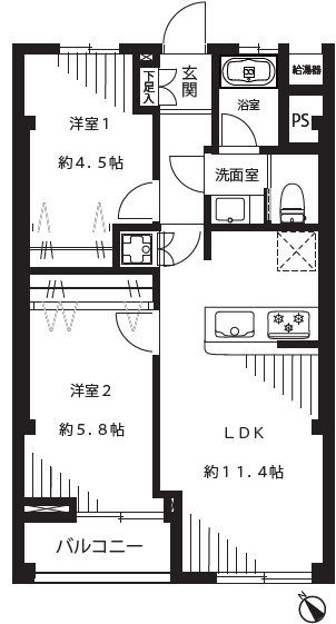 中目黒コーポラス-間取り