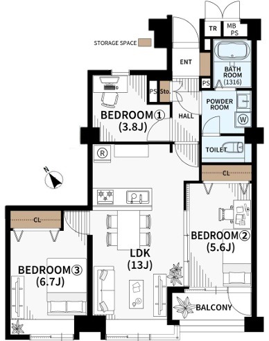 グランドメゾン幡ヶ谷-間取り