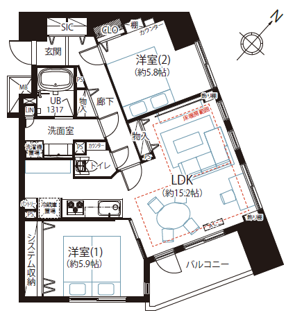 フェアロージュ永福町7階-間取り