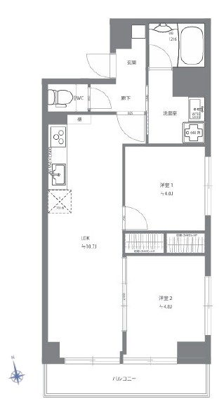 モナークマンション第2方南B号棟-間取り