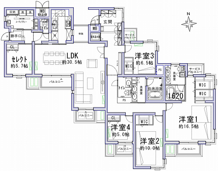 ルネ中目黒ガーデン3階-間取り