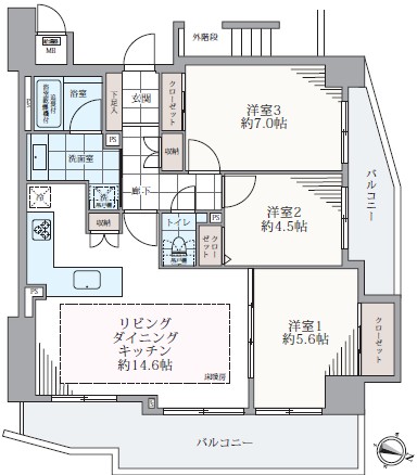 クレッセント渋谷神泉4階-間取り