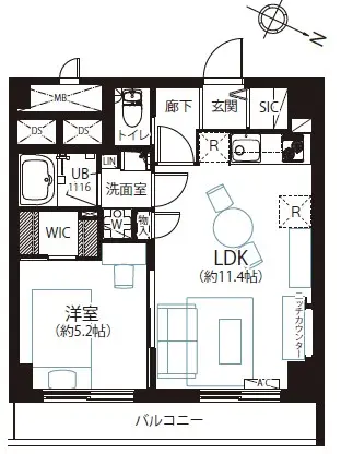 秀和幡ヶ谷レジデンス401号室-間取り