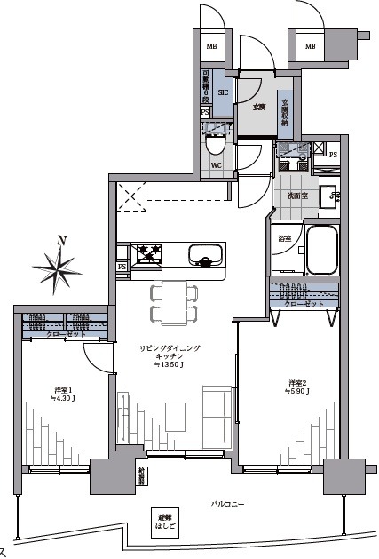 ザ・パームス東中野エアリィタワー-間取り