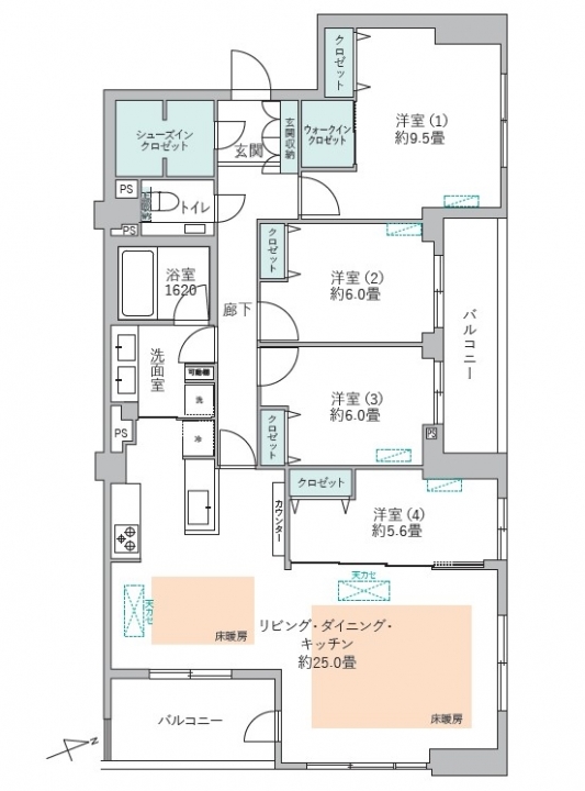 ライオンズ浜田山セントマークス3階-間取り