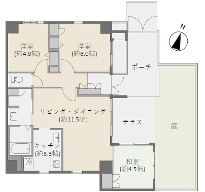 サーパス方南町1階-間取り