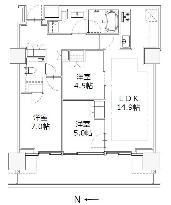 プラウド恵比寿ヒルトップガーデン-間取り