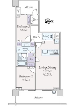 プラウド駒場-間取り