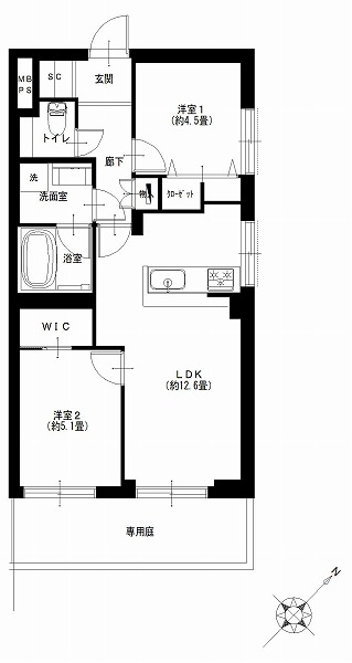 常磐松サマリヤマンション-間取り