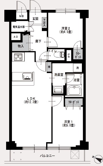 ライオンズマンション初台9階-間取り