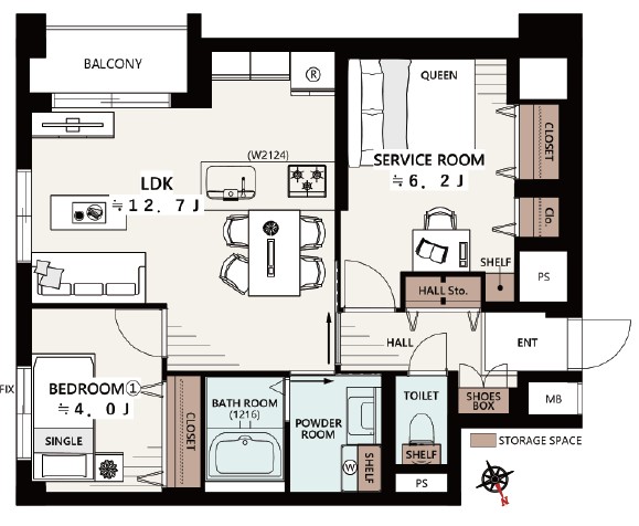 塔の山ハイツ-間取り