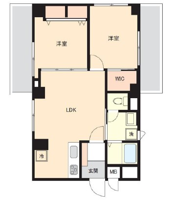 日商岩井方南町マンション6階-間取り
