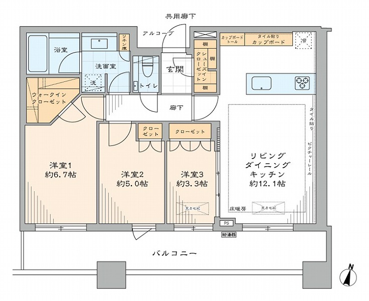 テラス渋谷美竹1411号室-間取り