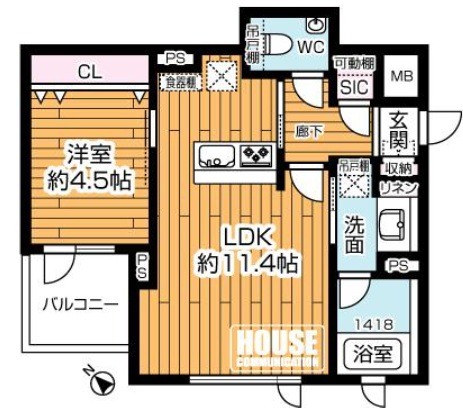 デュオヴェール渋谷初台-間取り