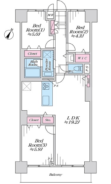 初台パークサイドハイツ-間取り