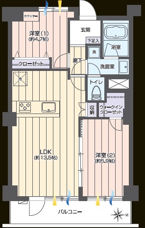 NK渋谷コータース606号室-間取り
