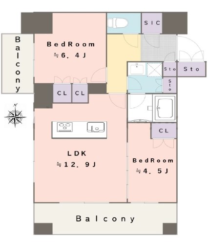 クオリア神南フラッツ-間取り