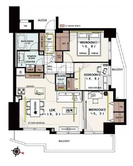 クレッセント渋谷神泉-間取り