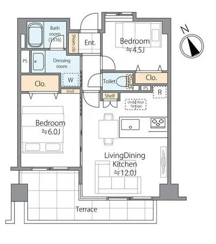 ザ・パームス代々木1階-間取り