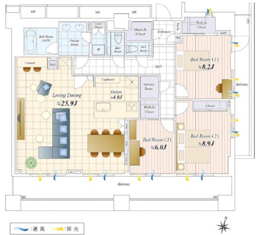 テラス渋谷美竹-間取り