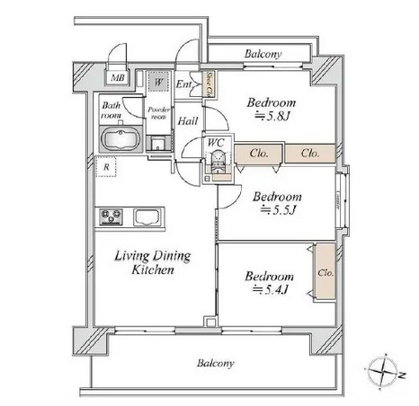 パーセル中野弥生町-間取り