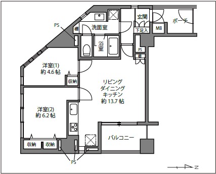 フリーディオ広尾南-間取り