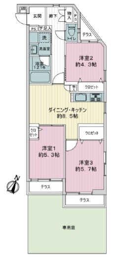 ライオンズマンション中野第2-間取り