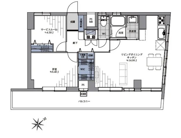 中野住研コーポ-間取り