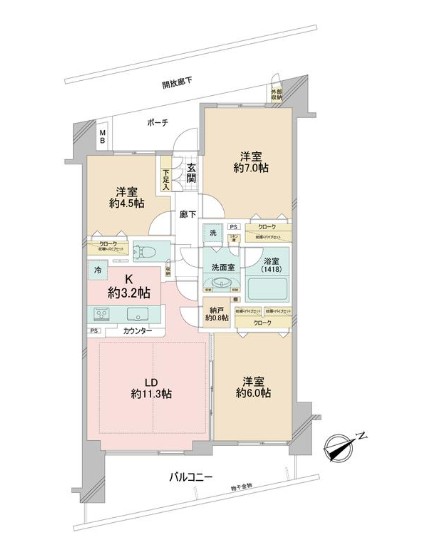 中野坂上パークホームズ-間取り