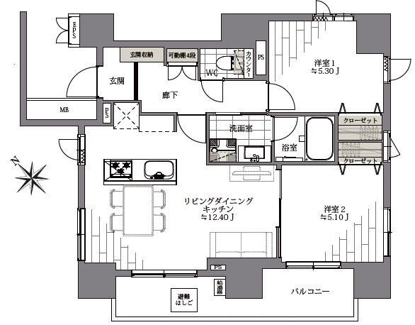 イニシアイオ東中野-間取り