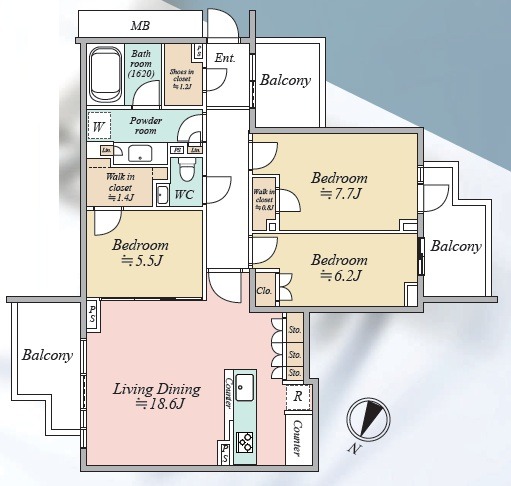 ザ・パークハウスグラン南青山高樹町2階-間取り