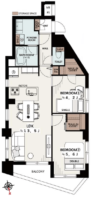 中野坂上アムフラット-間取り